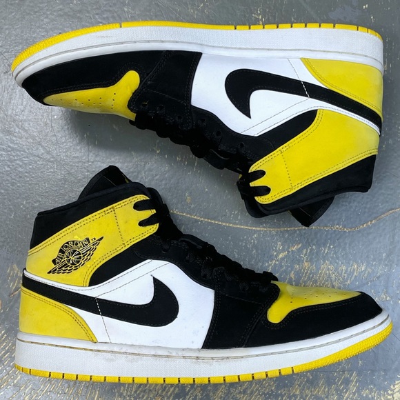 Nike Jordan 1 Mid SE Lakers 852542-071 Yellow Toe 10.5 - Picture 2 of 10